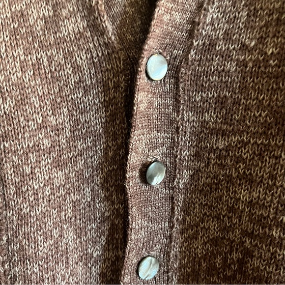 Vintage Berne Belted Virgin Wool Knit Sweater Size M/L in Chestnut Brown - Picture 3 of 12
